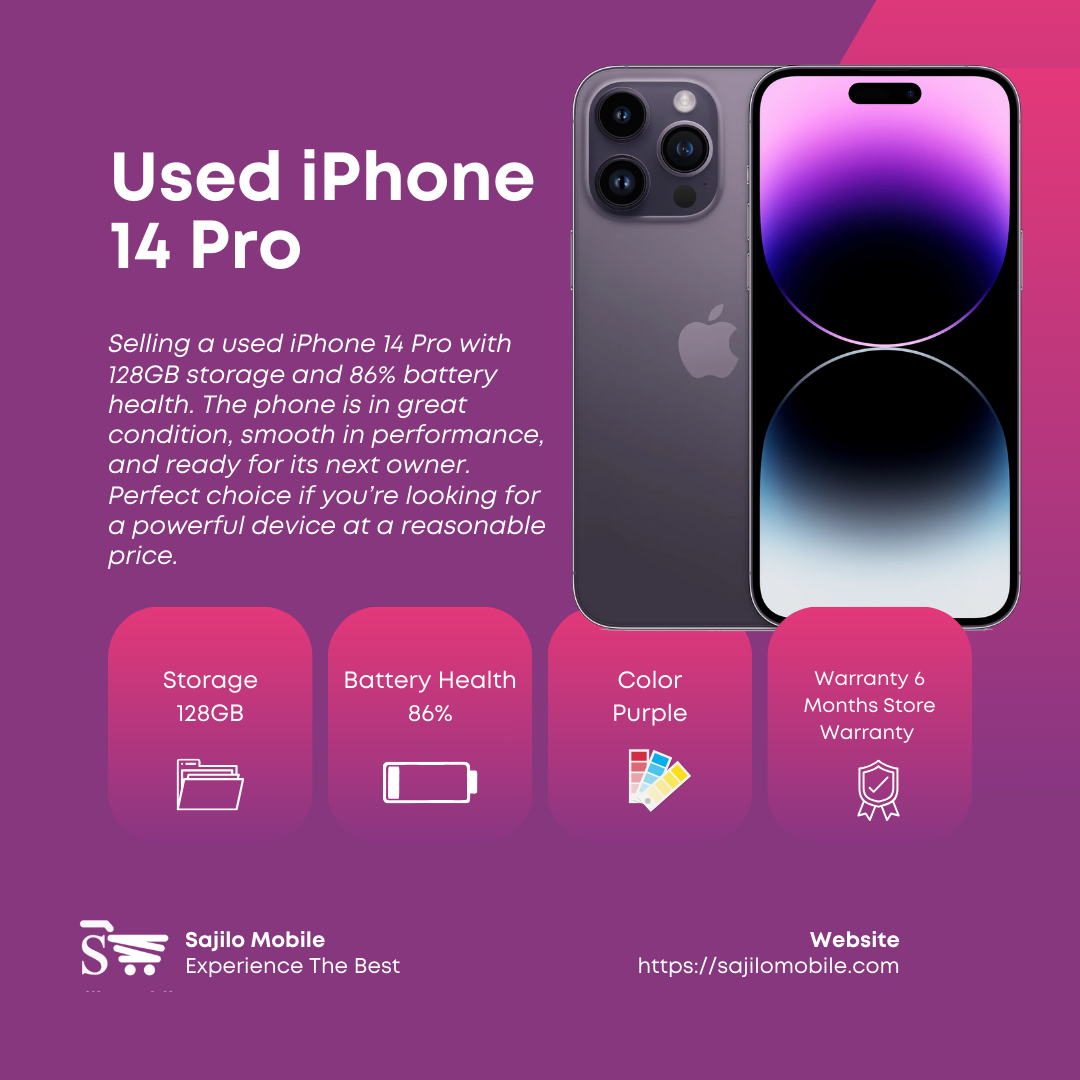  Used iPhone 14 Pro - 128GB - Purple